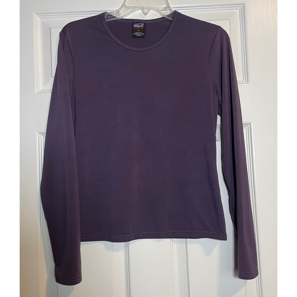 Vintage Patagonia Capilene Long Sleeve Shirt Purple Size M USA Performance Layer